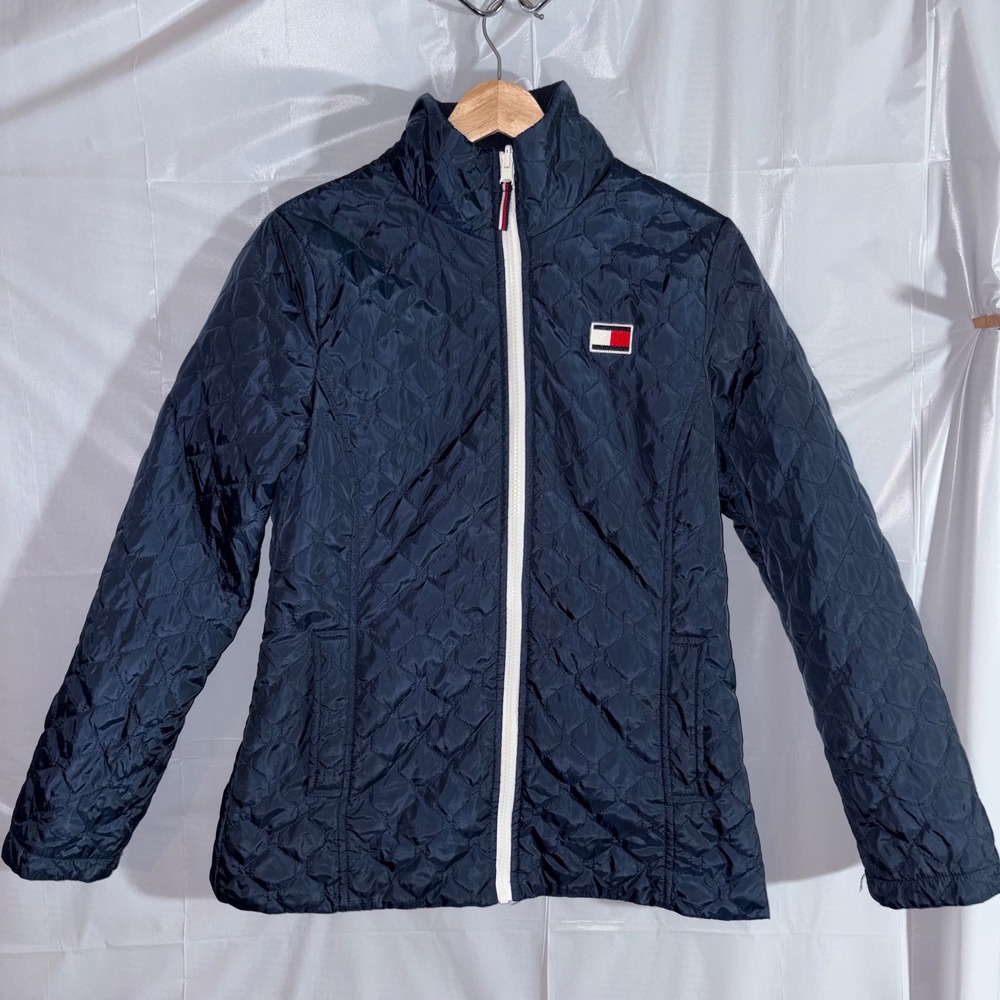 Tommy Hilfiger Womens Navy Quilted Jacket Small Blue 3-in-1 All Weather System